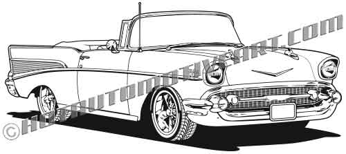 500x223 Chevrolet Convertible Vector Clip Art