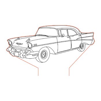 350x350 Chevy Illusion Lamp Plan Vector For Cnc