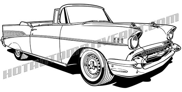 600x303 Chevy Bel Air Convertible Clip Art