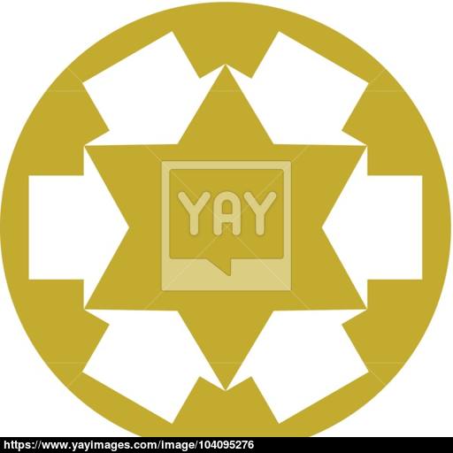 512x512 Six Point Star Created With Arrows, Vector Symbol Vector