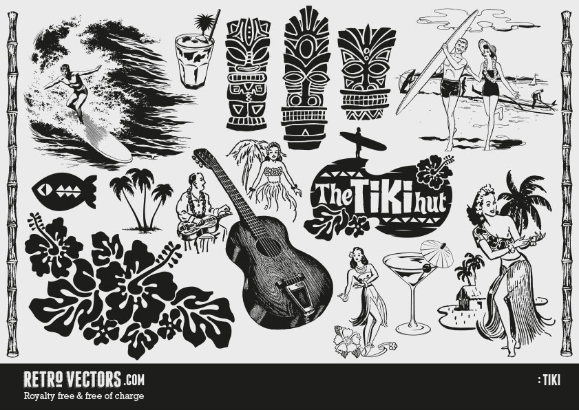 841x596 Tiki Free Retro Vectors