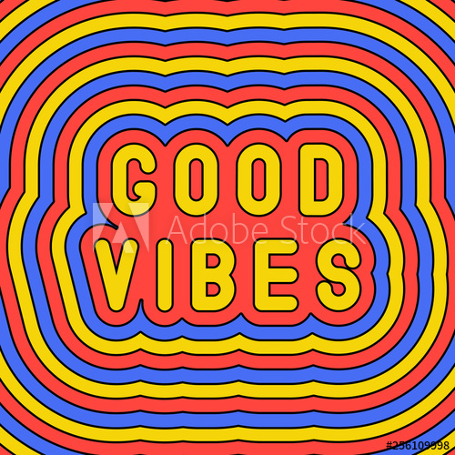 500x500 Good Slogan Poster Groovy, Retro Style Design Template