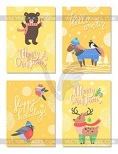 231x300 Hello Winter Merry Christmas Theme Postcard
