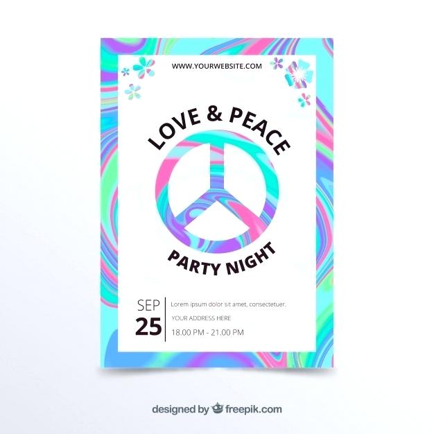 626x626 Psychedelic Party Poster Template Free Vector