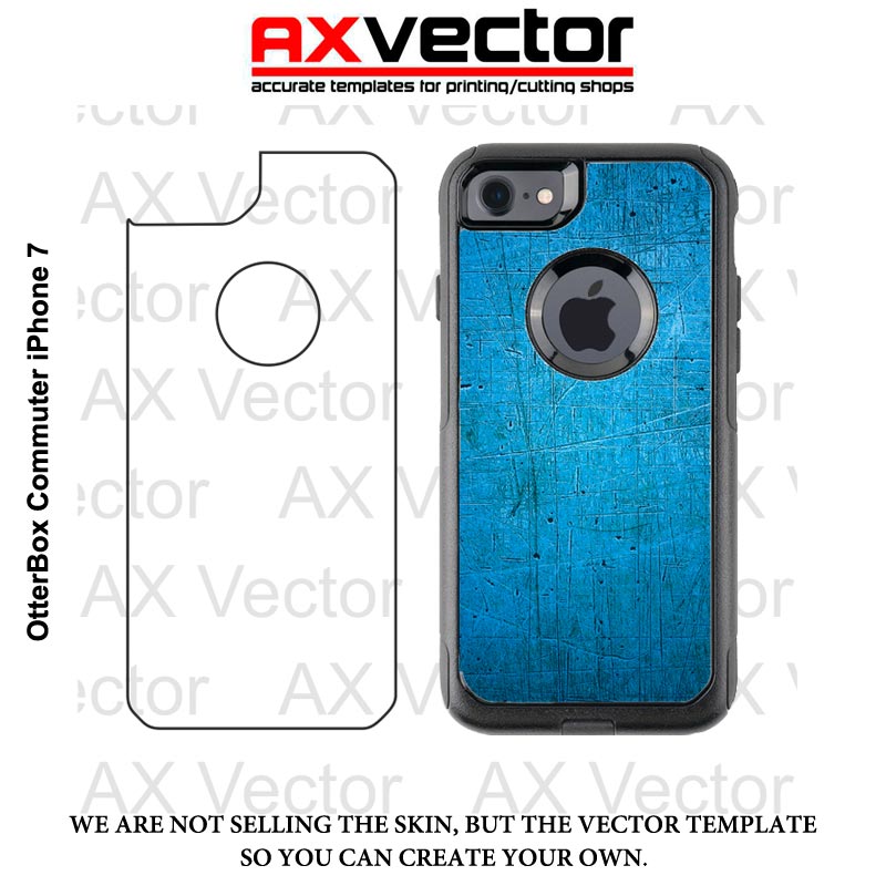 800x800 Otterbox Commuter Iphone Vector Template, Contour
