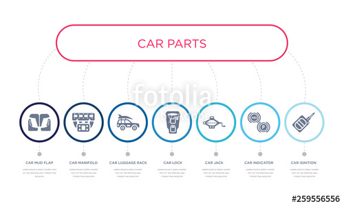 500x300 Simple Illustration Set Of Vector Blue Icons Such As Car
