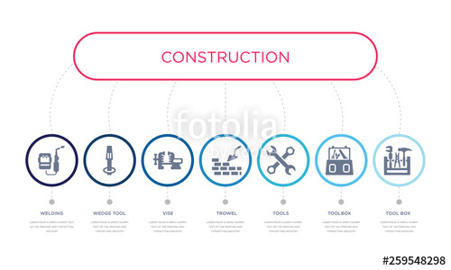 500x300 Simple Illustration Set Of Vector Blue Icons Such As Tool Box