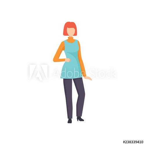 500x500 Woman Wearing Vintage Clothing, Retro Fashion Girl From Vector