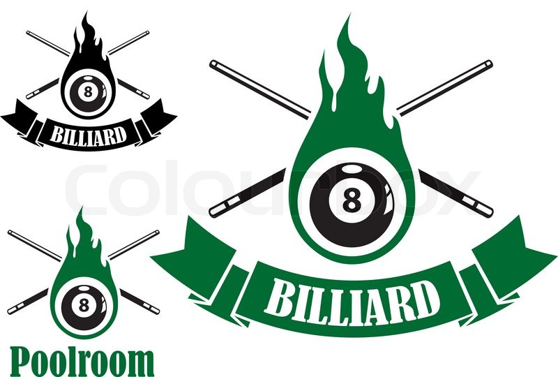 Billiard Icons With Crossed Cues Stock Vector Colourbox 800x540 Billiard Icons With Crossed Cues Stock Vector Colourbox