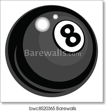 362x382 Billiards Eight Ball Vector Design, Art Print Barewalls Posters