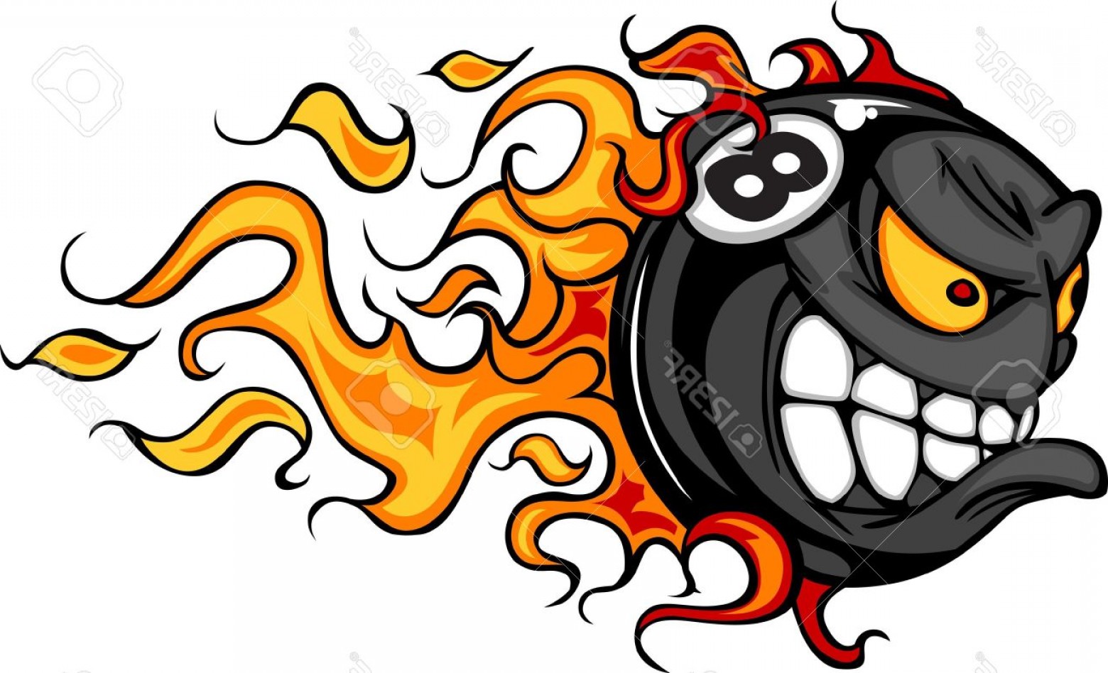 1560x948 Photoflaming Eight Ball Face Cartoon Illustration Vector Soidergi