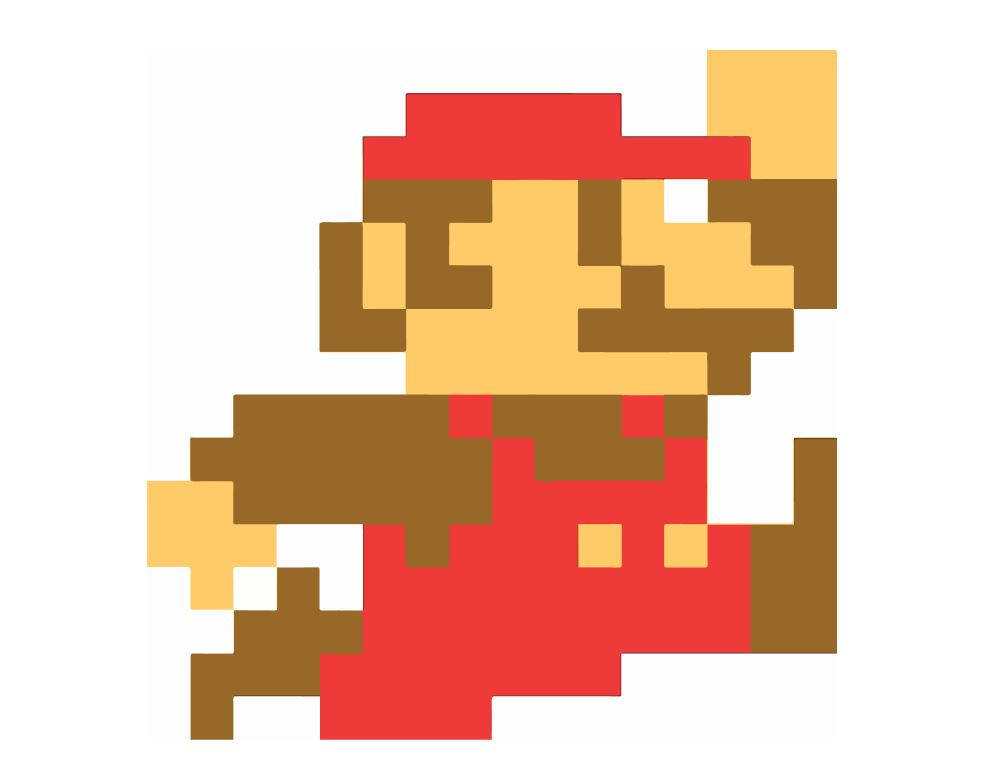 984x776 Bit Mario Jumping Vector Vectorized Print Ultra High Quality Etsy