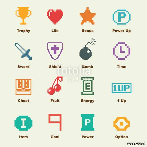 500x500 Bit Game Elements Stock Image And Royalty Free Vector