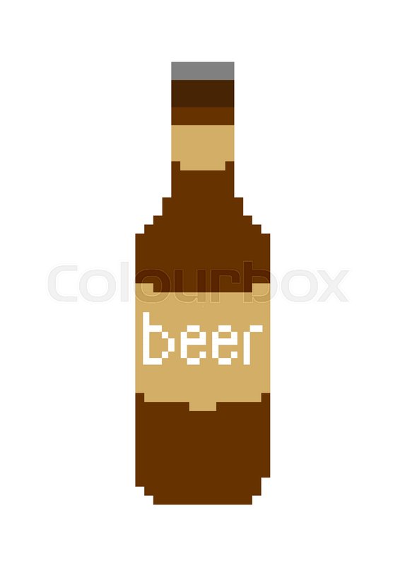 573x800 Bottle Beer Pixel Art Bit Vector Stock Vector Colourbox