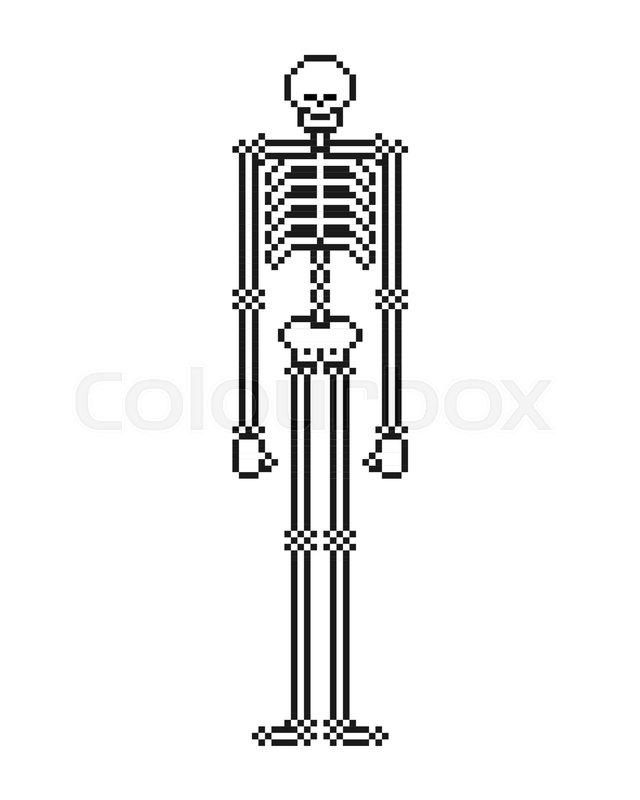 640x800 Skeleton Pixel Art Skull And Bone Stock Vector Colourbox
