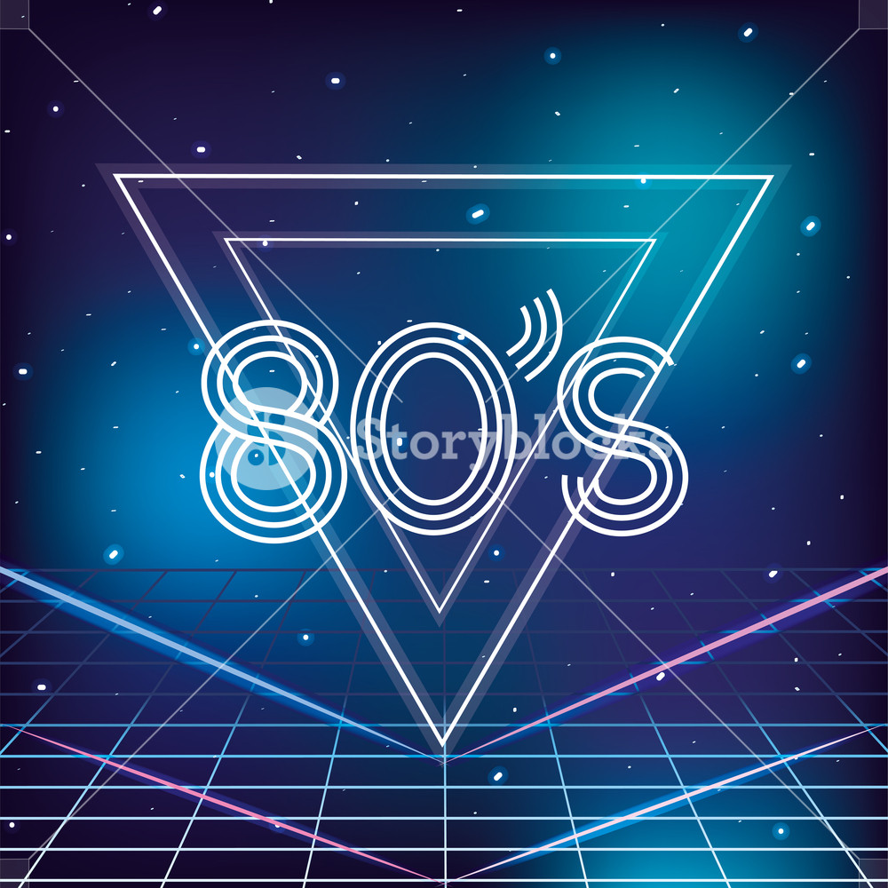 1000x1000 Geometric Retro Style With Galaxy Stars Background Vector