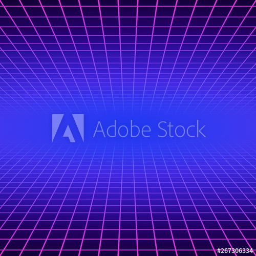 500x500 Synth Wave Retro Grid Background Synthwave Vapor Vector Game