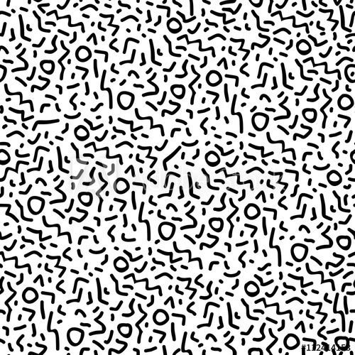 500x500 Black And White Retro Pattern With Shapes