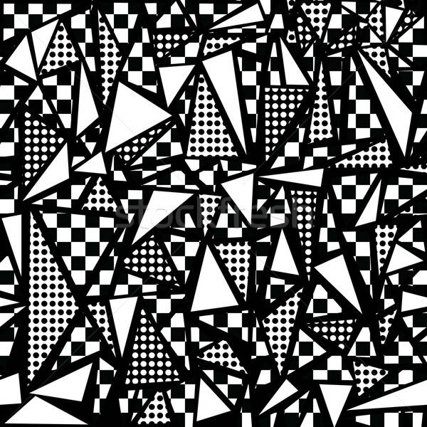 600x600 Geometric Seamless Pattern In Black And White Vector