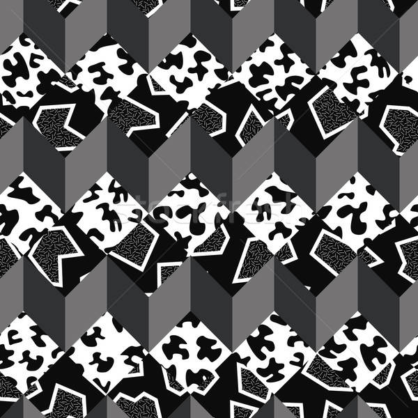 600x600 Black And White Geometry Seamless Pattern Vector Illustration