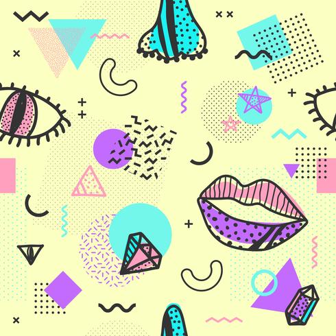 490x490 Memphis Seamless Pattern Colorful Geometric Seamless Pattern