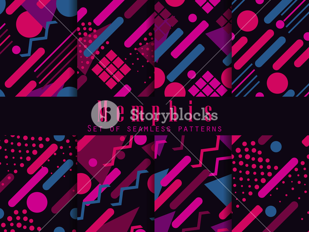 1000x750 Memphis Seamless Pattern Geometric Elements Memphis In The Style