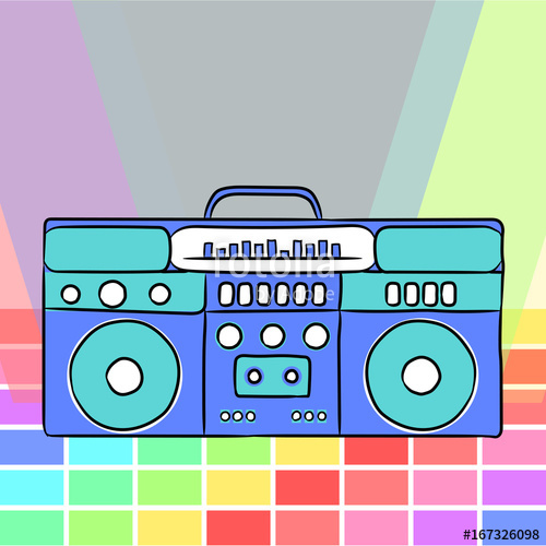 500x500 Retro Style Vintage Retro Vector Boombox Stock Image