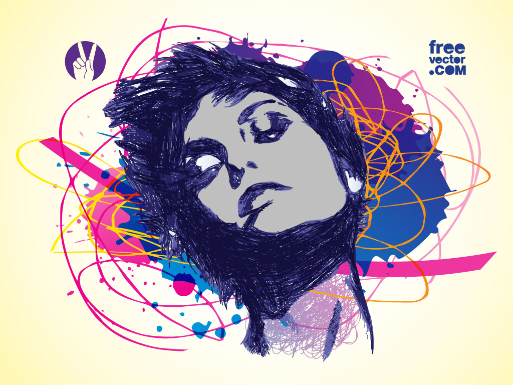 1024x768 Eighties Girl Illustration