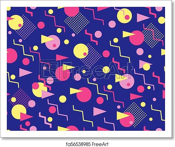 560x470 Free Art Print Of Memphis Seamless Pattern Geometric Elements