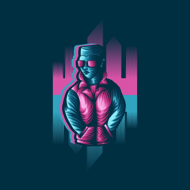 640x640 Man City Retro Vector Illustration, Abstract, Art Png