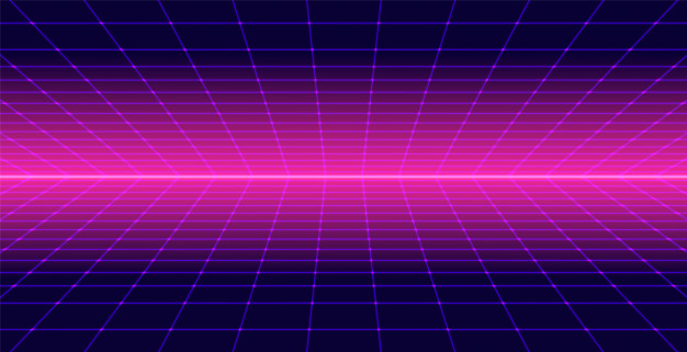 626x321 Neon Retro Background Landscape Vector Premium Download