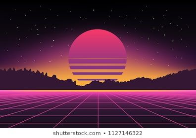 396x280 Retro Sci Fi Background With Mountains Futuristic Vector