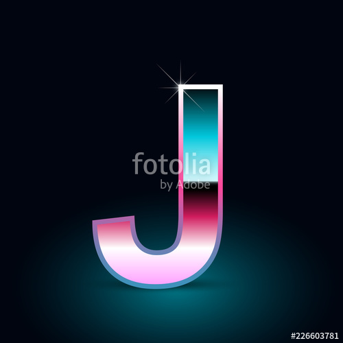 500x500 Retro Letter J Uppercase Vector Font Isolated On Black