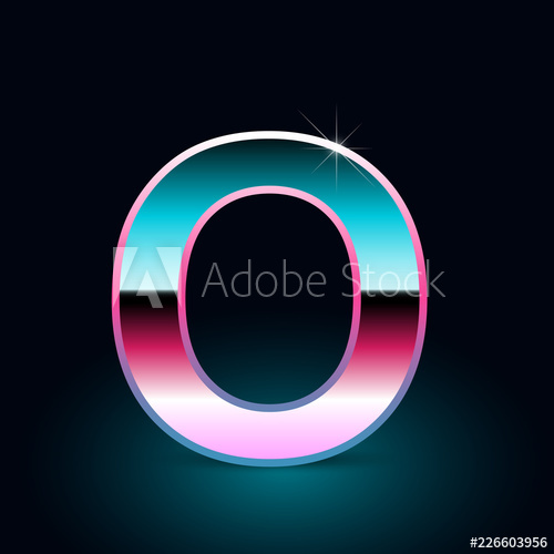 500x500 Retro Letter O Uppercase Vector Font Isolated On Black