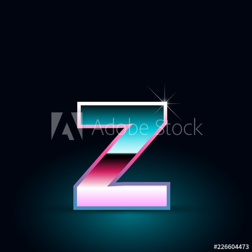 500x500 Retro Letter Z Lowercase Vector Font Isolated On Black