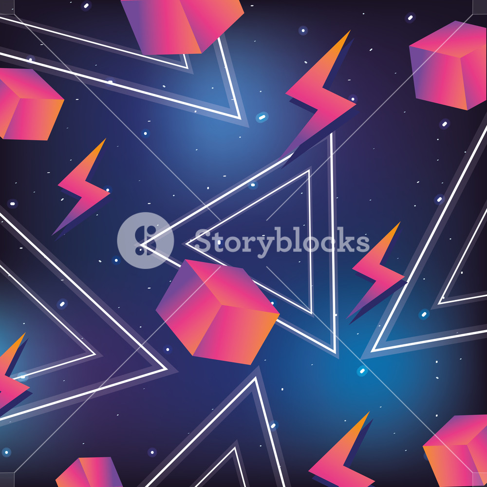 1000x1000 Geometrical Futuristic Backgrouns Retro Style Vector