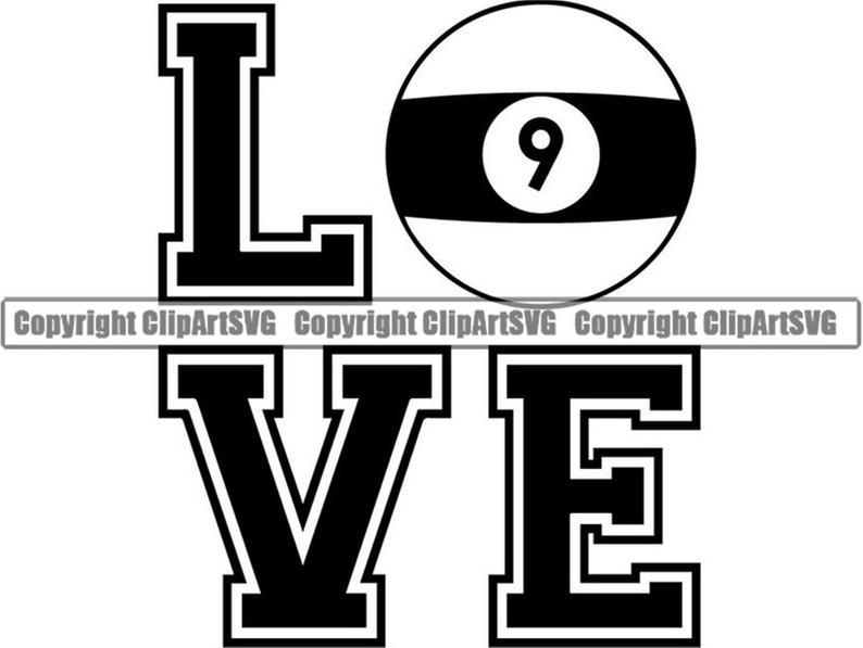 794x597 Love Billiards Pool Que Eight Nine Ball Snooker Etsy