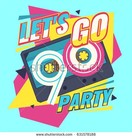 450x470 Audio Cassette On Red Background Let's Go Retro Party