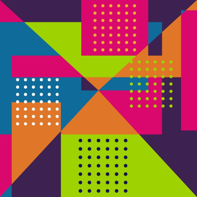 640x640 Geometric Colorful Abstract Memphis Minimalist Multicolor Vector