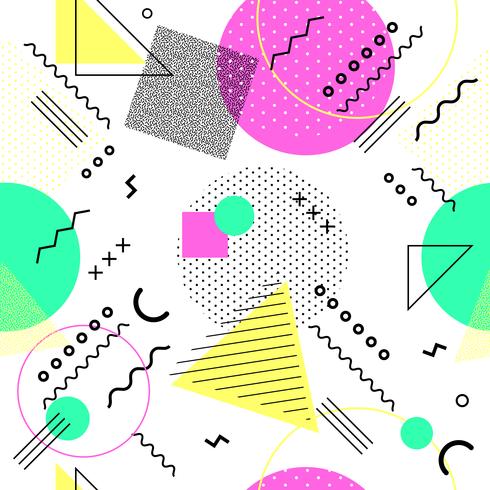 490x490 Memphis Seamless Pattern Colorful Geometric Seamless Pattern