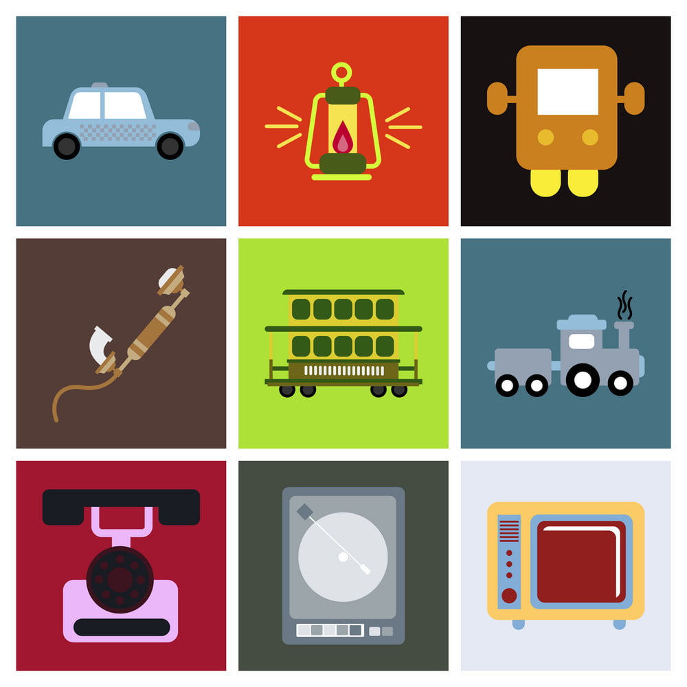 1000x1000 Old Game Entertainment Devices Of The Vector