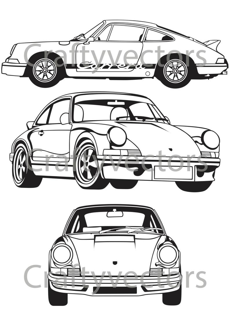 794x1124 Porsche Carrera Rs Vector Etsy