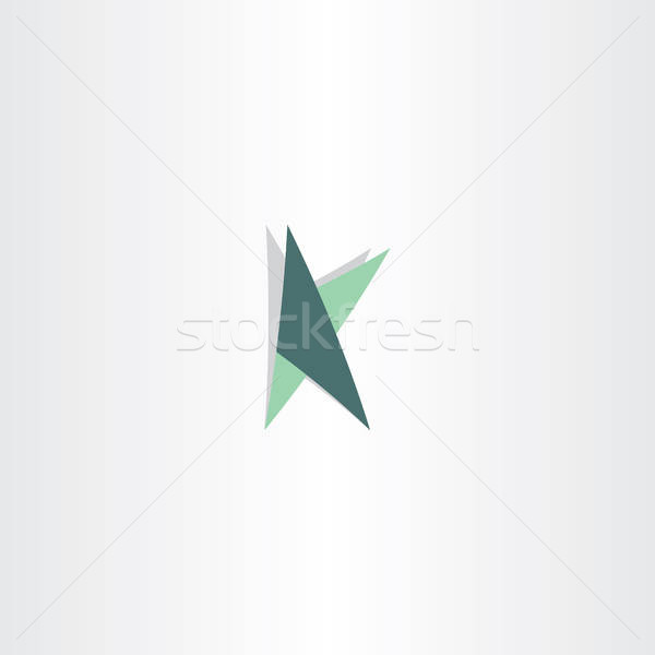 600x600 Letter K Logotype With Triangles Vector Icon Vector Illustration