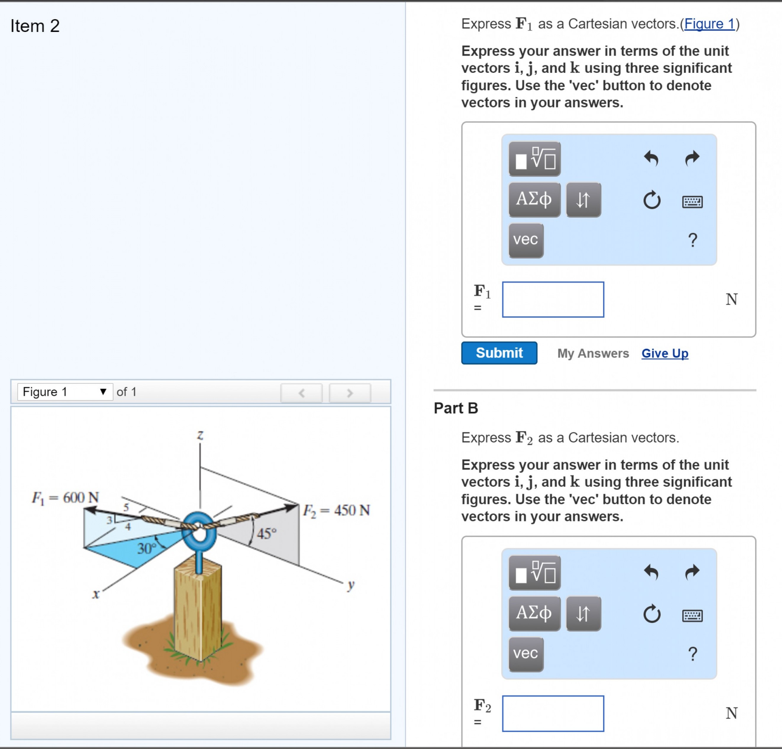 2643x2532 Cartesian Vectors Express Answer Terms Unit Vectors J K Using