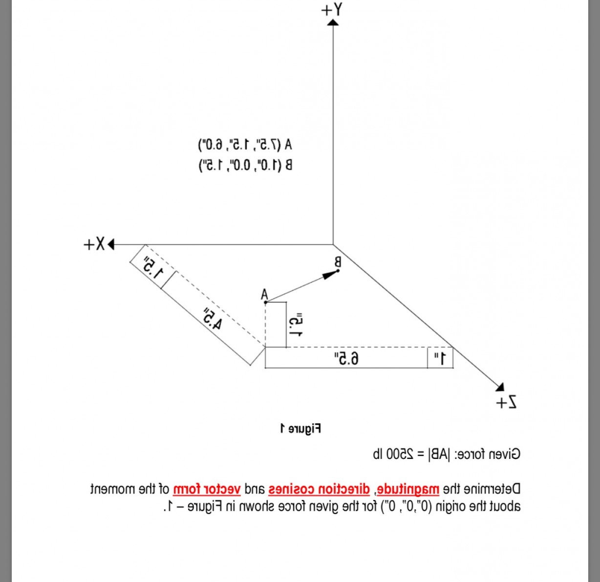 1228x1191 Given Force Ab Lb Determine Magnitude Direction Cosines Vector