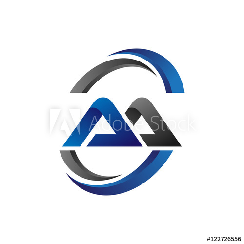 500x500 Simple Modern Initial Logo Vector Circle Swoosh Aa
