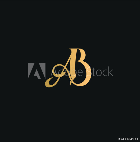 492x500 Ab Logo Vector Golden Yellow On Black Background