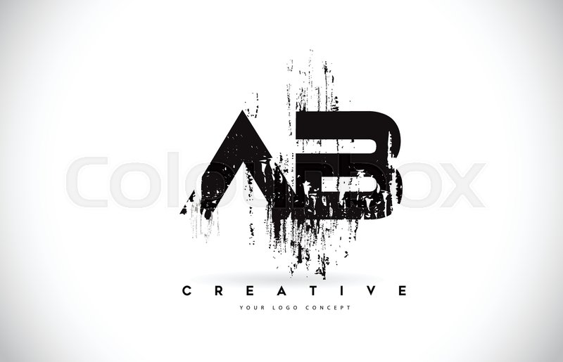 800x515 Ab A B Grunge Brush Letter Logo Design Stock Vector Colourbox
