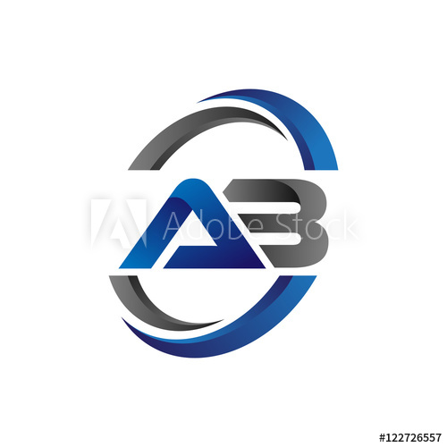 500x500 Simple Modern Initial Logo Vector Circle Swoosh Ab