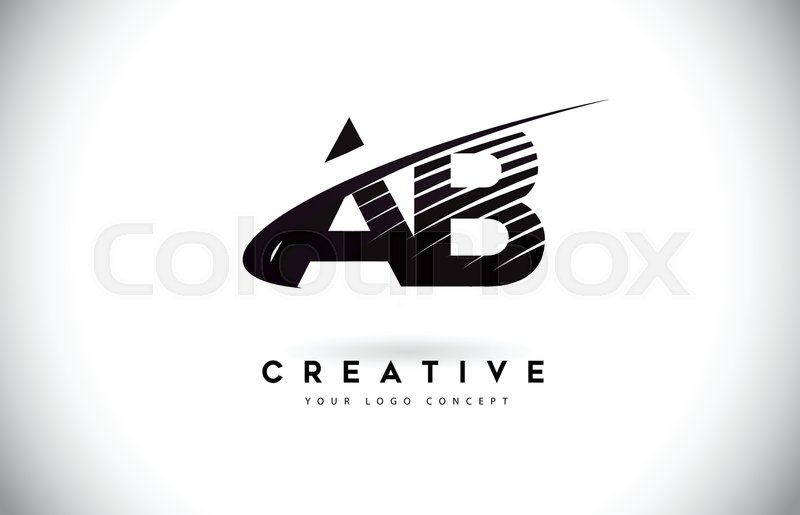 800x515 Ab A B Letter Logo Design With Swoosh Stock Vector Colourbox